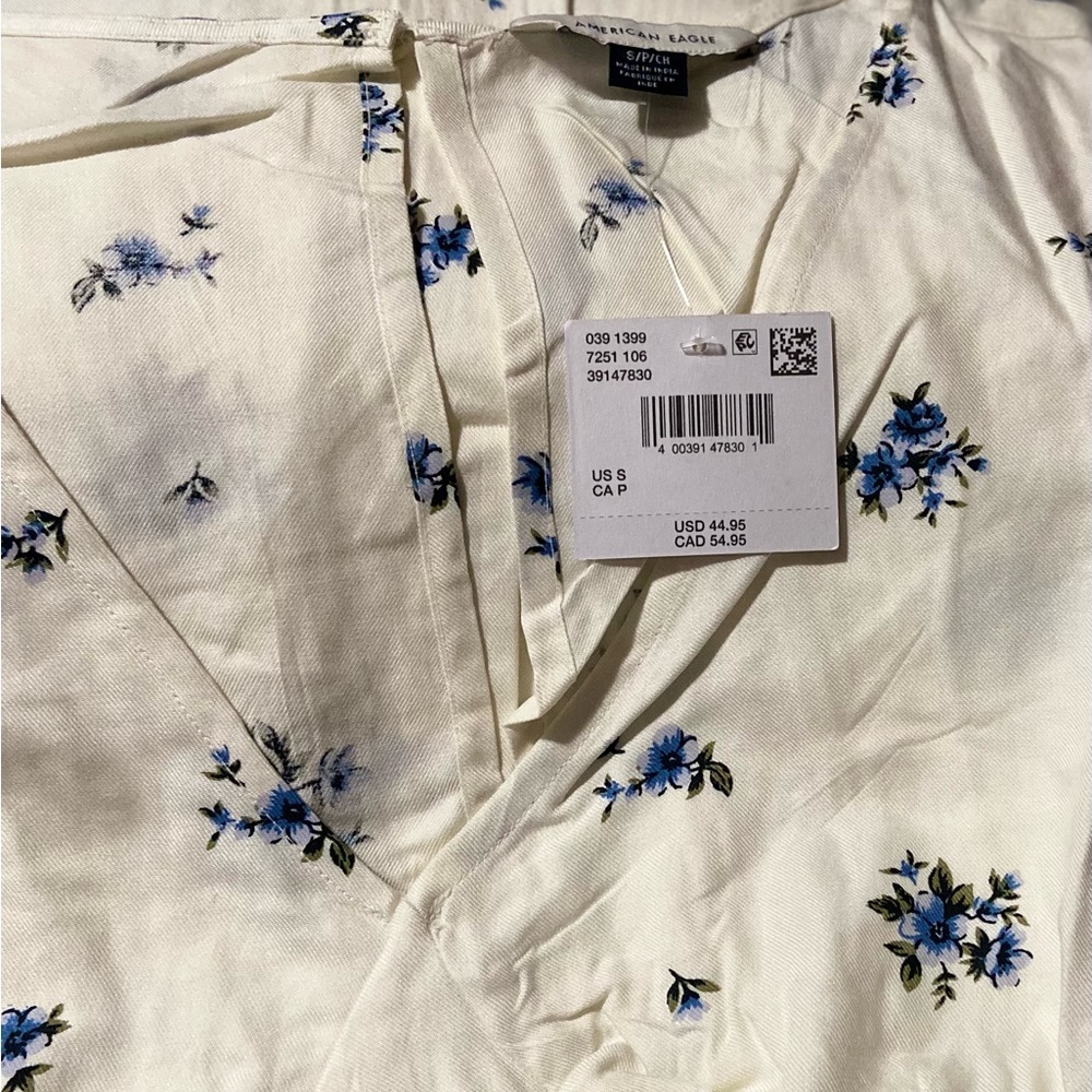 American Eagle Floral Short-Sleeve Mini Dress - Picture 8 of 8